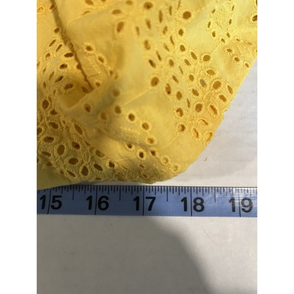 Talbots Petites Women's Yellow Eyelet Cotton Short Sleeve Top - P  Zippered Side - Picture 9 of 12